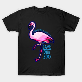 Day 14- Cartoon Chilean Flamingo T-Shirt